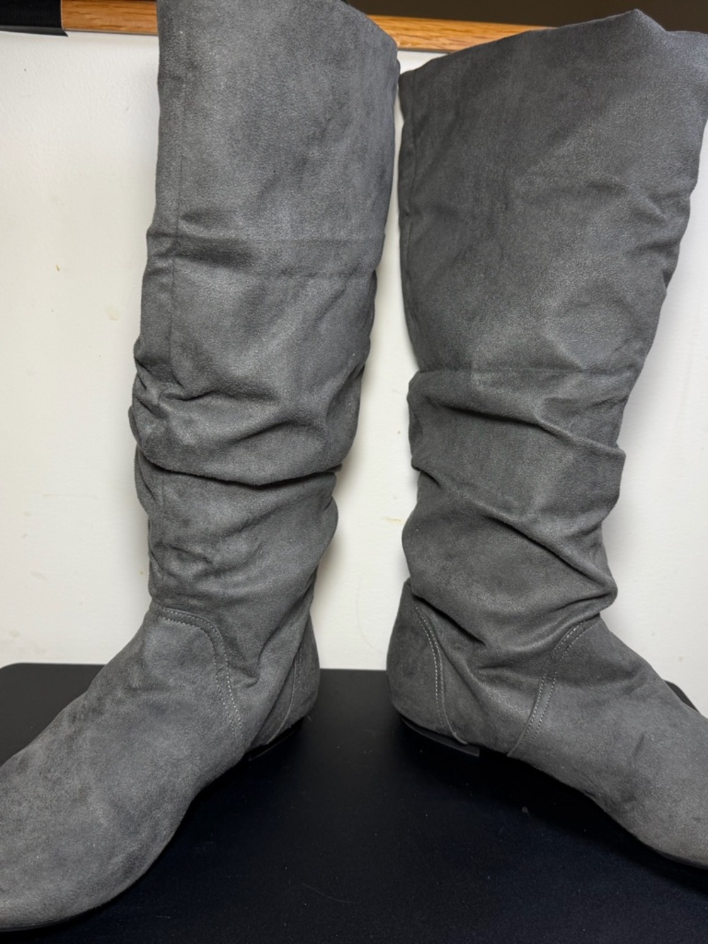 American Eagle Grey Slouchy Knee-High Boots